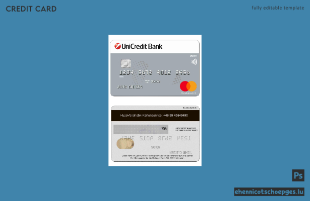 Beispielvorschau der UniCredit Bank MasterCard Kreditkarte (Deutschland)